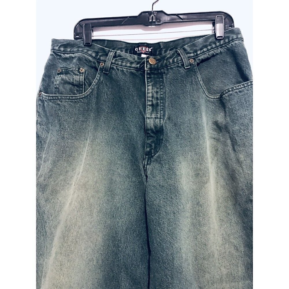 Vintage Guess Womens Size 36 Pascal Jeans Green Mom Style High Waist - Picture 2 of 9